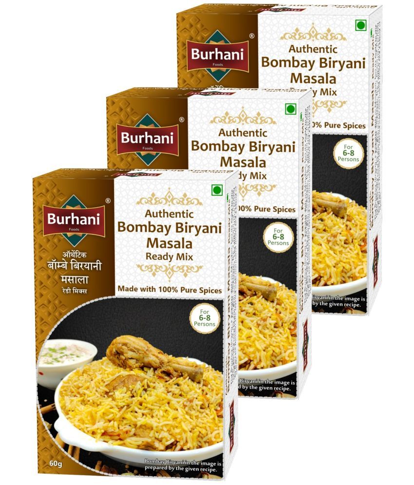     			Burhani Foods Authentic Bombay Biryani Masala Mix Flavourful & Aromatic Masala 60 gm Pack of 3