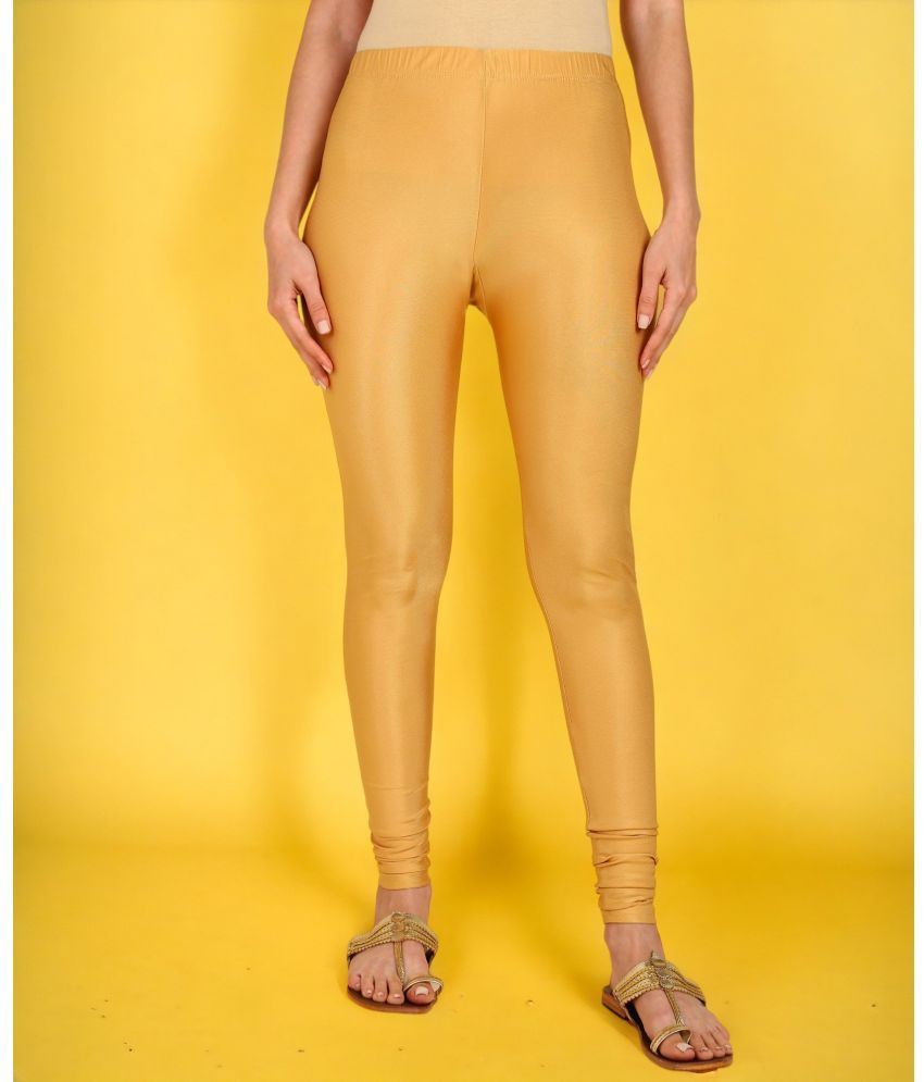     			Colorscube - Gold Lycra Women's Churidar ( Pack of 1 )