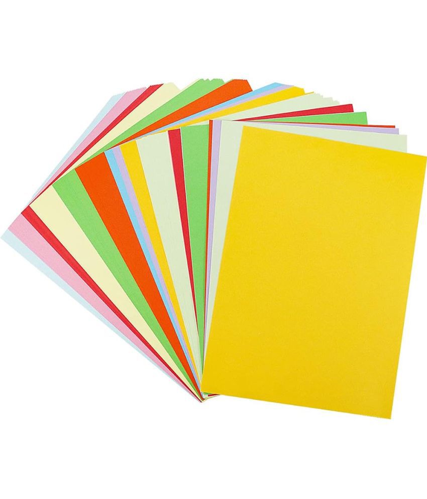     			ECLET 40 pcs Color A4 Medium Size Sheets (10 Sheets Each Color) Art and Craft Paper Double Sided Colored set 34