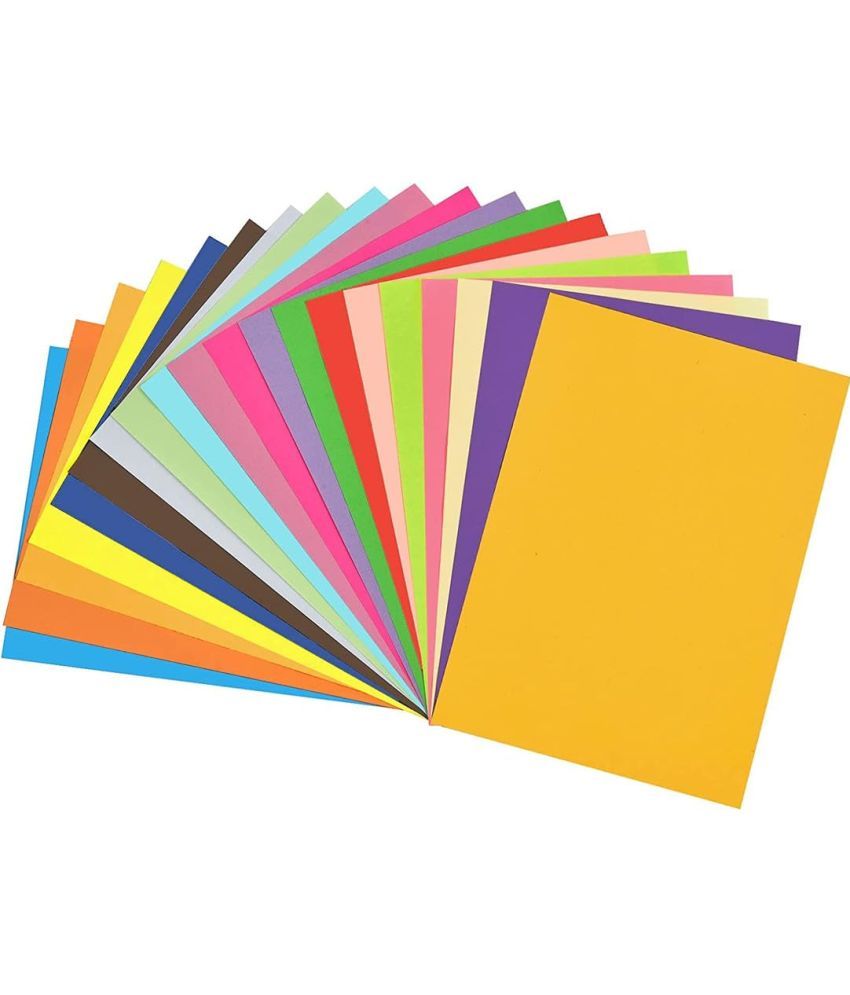     			ECLET 40 pcs Color A4 Medium Size Sheets (10 Sheets Each Color) Art and Craft Paper Double Sided Colored set 51