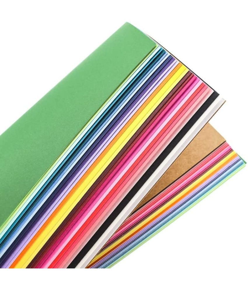    			ECLET 40 pcs Color A4 Medium Size Sheets (10 Sheets Each Color) Art and Craft Paper Double Sided Colored set 191