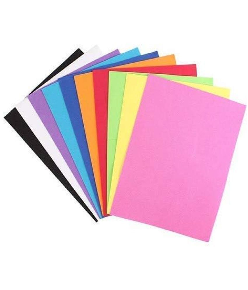     			ECLET 40 pcs Color A4 Medium Size Sheets (10 Sheets Each Color) Art and Craft Paper Double Sided Colored set 177