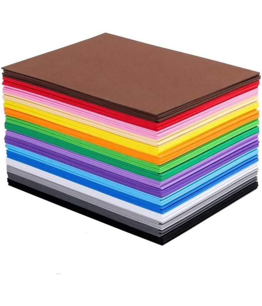     			ECLET 40 pcs Color A4 Medium Size Sheets (10 Sheets Each Color) Art and Craft Paper Double Sided Colored set 315