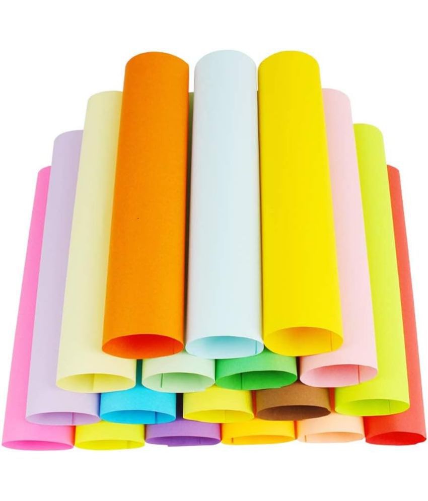     			ECLET 40 pcs Color A4 Medium Size Sheets (10 Sheets Each Color) Art and Craft Paper Double Sided Colored set 14