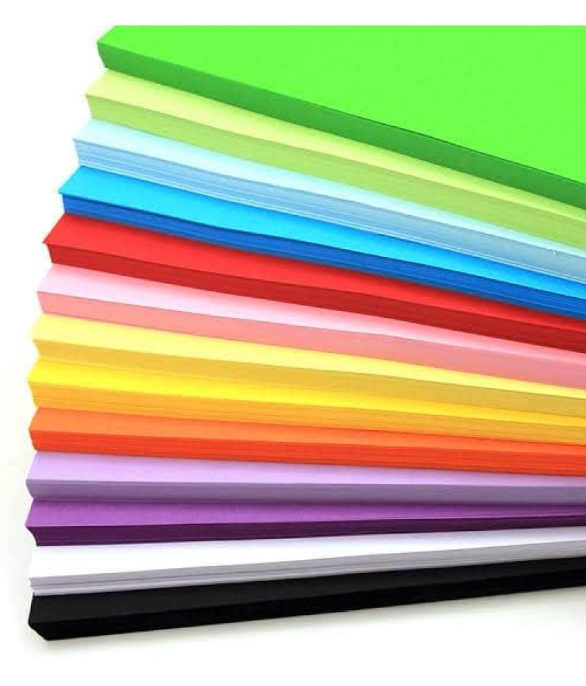    			ECLET 40 pcs Color A4 Medium Size Sheets (10 Sheets Each Color) Art and Craft Paper Double Sided Colored set 263