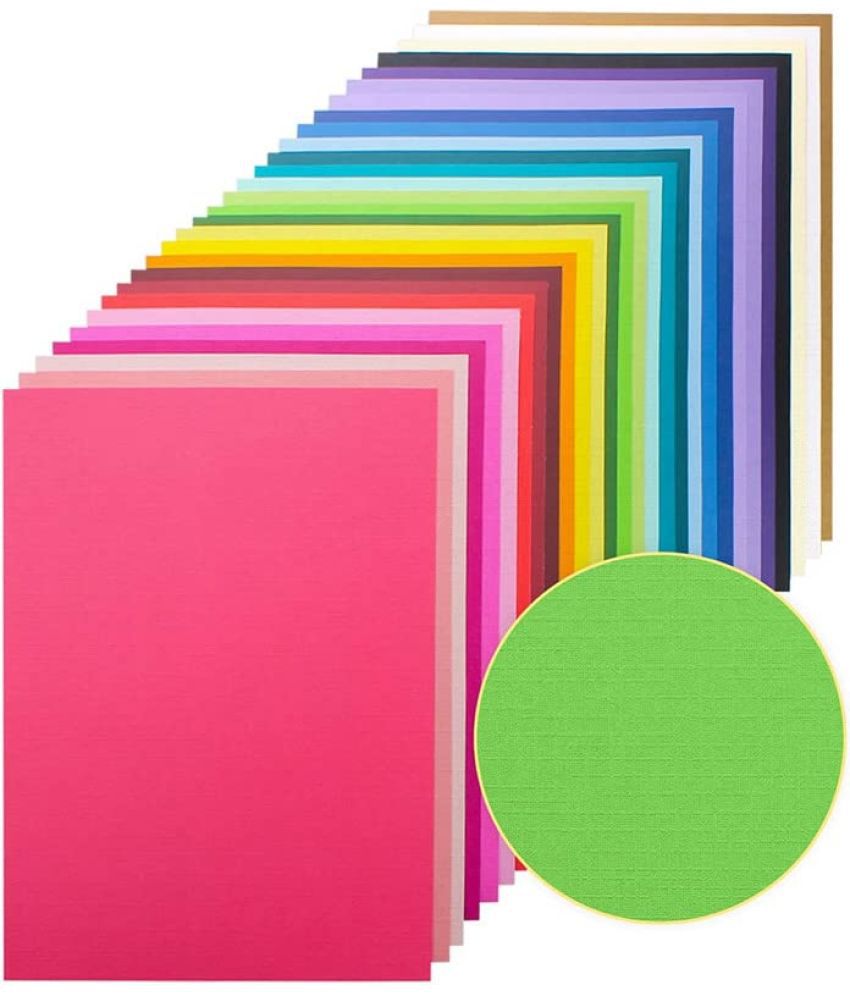     			ECLET 40 pcs Color A4 Medium Size Sheets (10 Sheets Each Color) Art and Craft Paper Double Sided Colored set 1