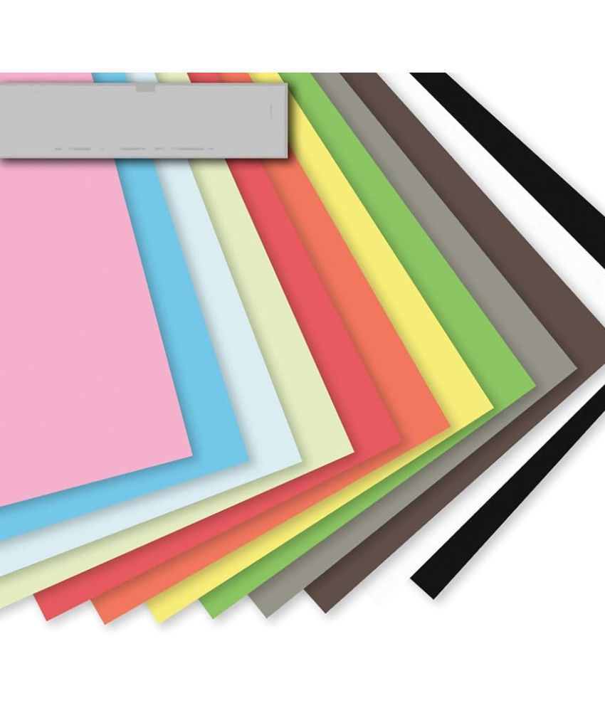     			ECLET 40 pcs Color A4 Medium Size Sheets (10 Sheets Each Color) Art and Craft Paper Double Sided Colored set 112