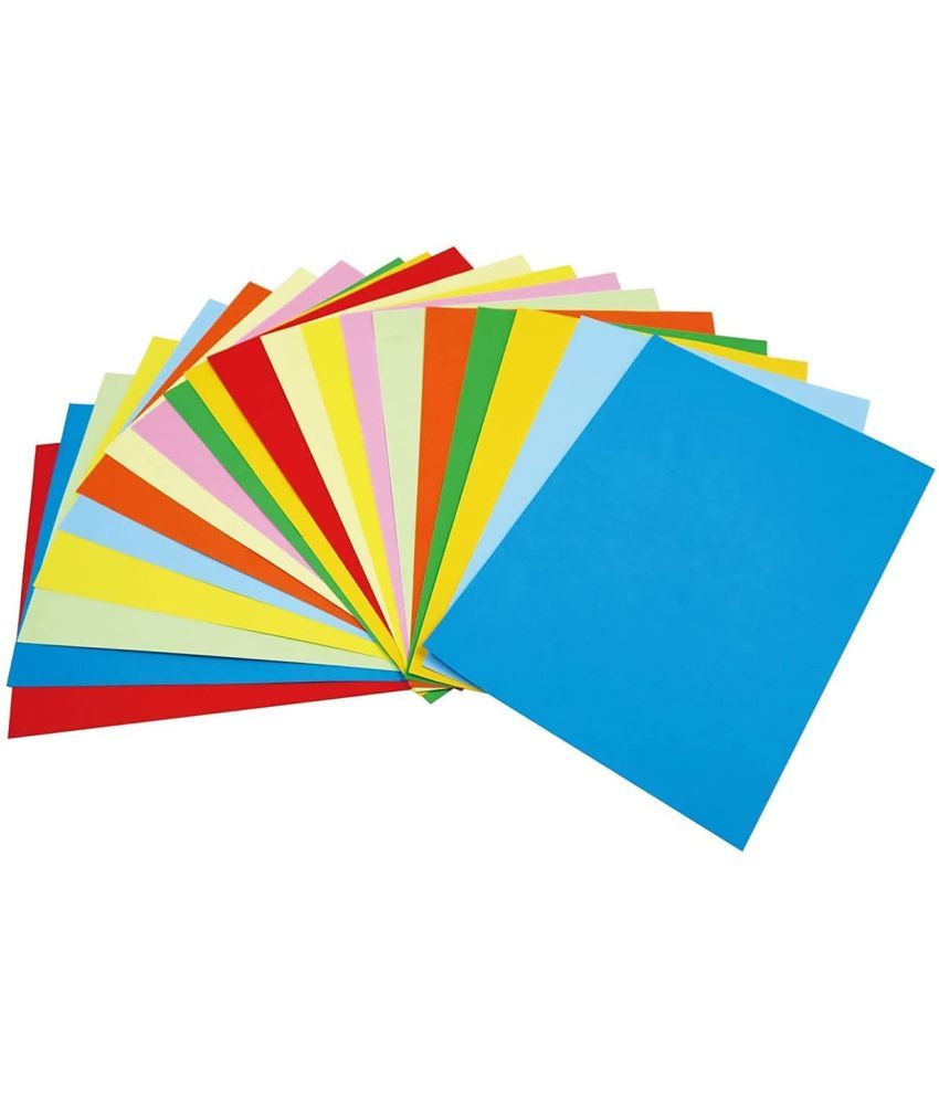     			ECLET 40 pcs Color A4 Medium Size Sheets (10 Sheets Each Color) Art and Craft Paper Double Sided Colored set 155