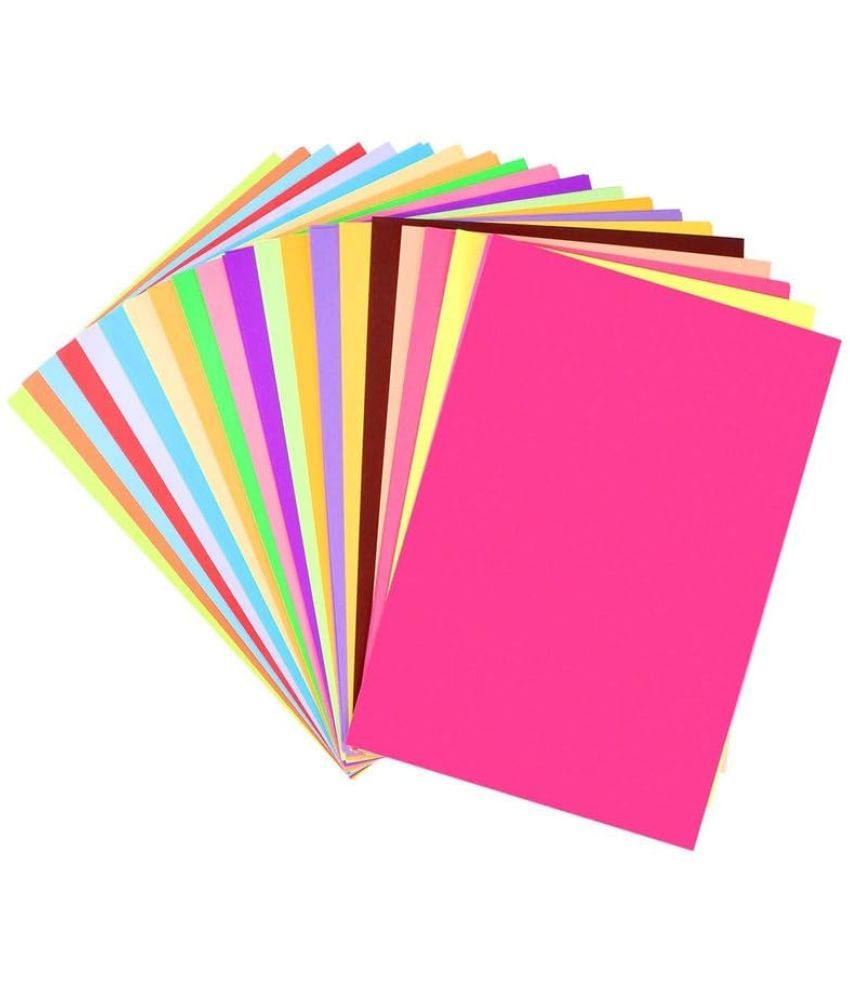     			ECLET 40 pcs Color A4 Medium Size Sheets (10 Sheets Each Color) Art and Craft Paper Double Sided Colored set 174