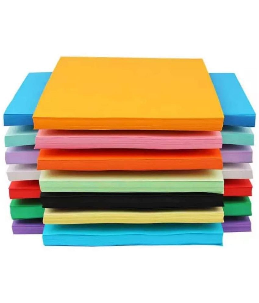     			ECLET 40 pcs Color A4 Medium Size Sheets (10 Sheets Each Color) Art and Craft Paper Double Sided Colored set 199