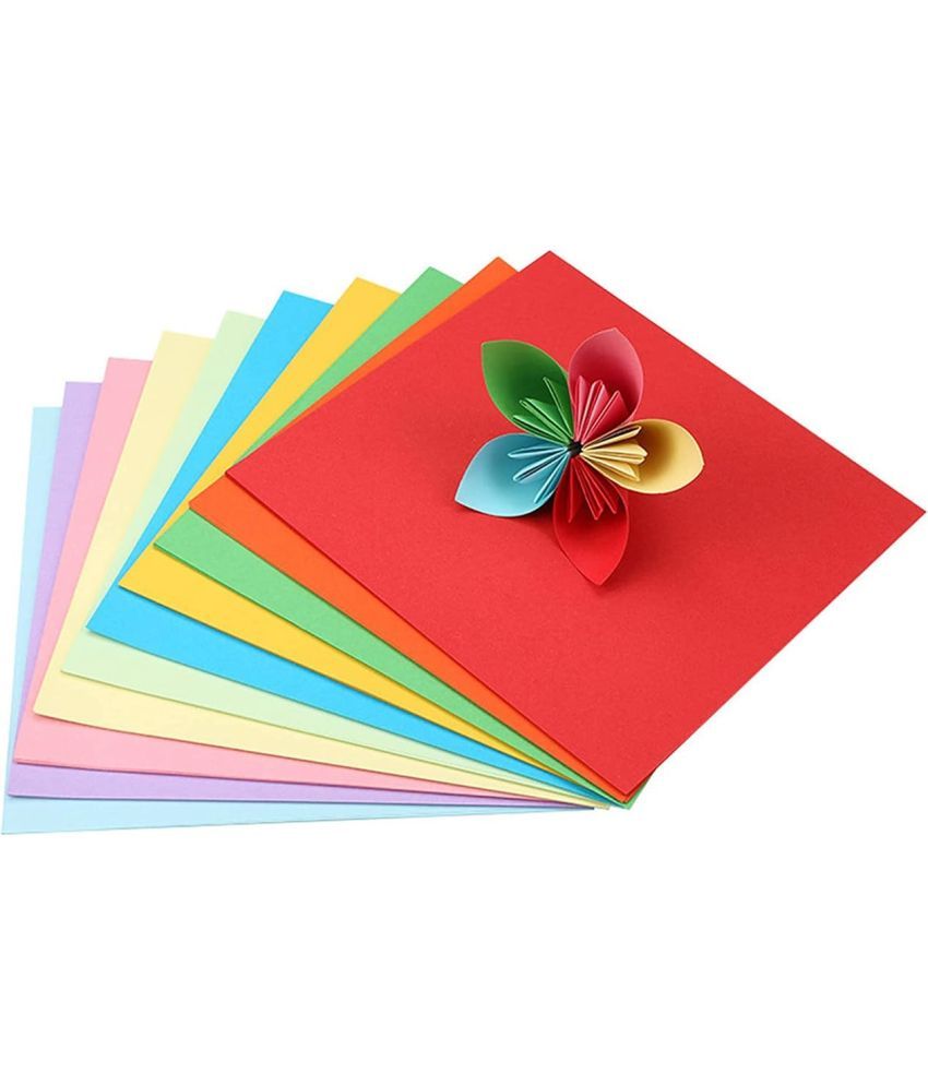     			ECLET 40 pcs Color A4 Medium Size Sheets (10 Sheets Each Color) Art and Craft Paper Double Sided Colored set 102