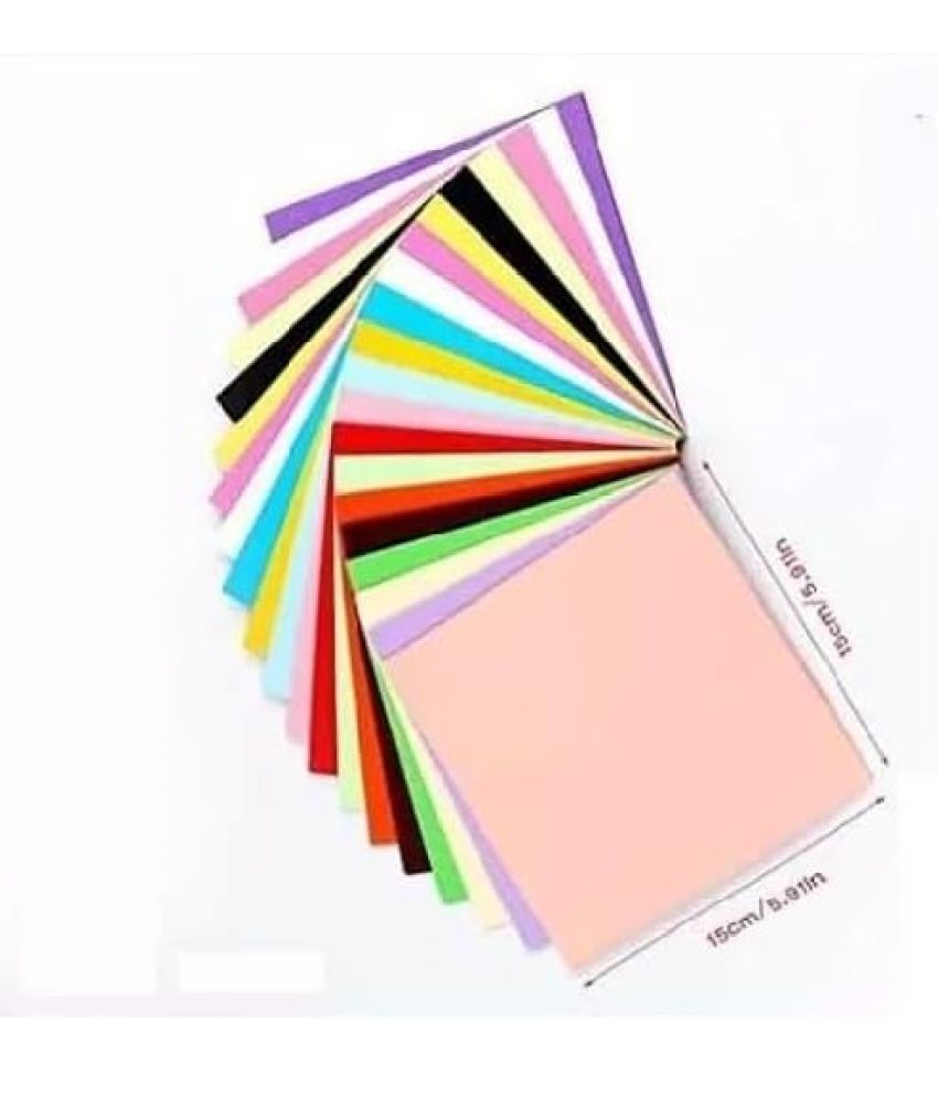     			ECLET Neon Origami Paper 15 cm X 15 cm Pack of 100 Sheets (10 sheet x 10 color) Fluorescent Color Both Side Coloured For Origami, Scrapbooking, Project Work.103