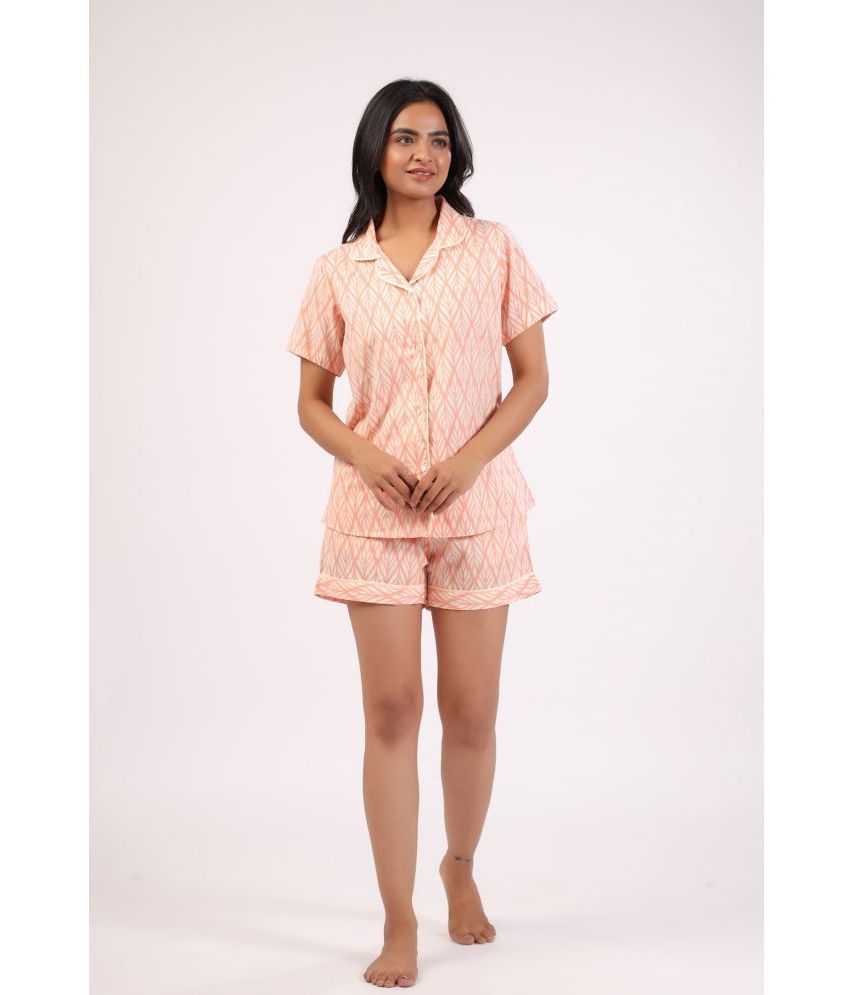     			June 9 Clothing Orange Cotton Women's Nightwear Nightsuit Sets ( Pack of 1 )