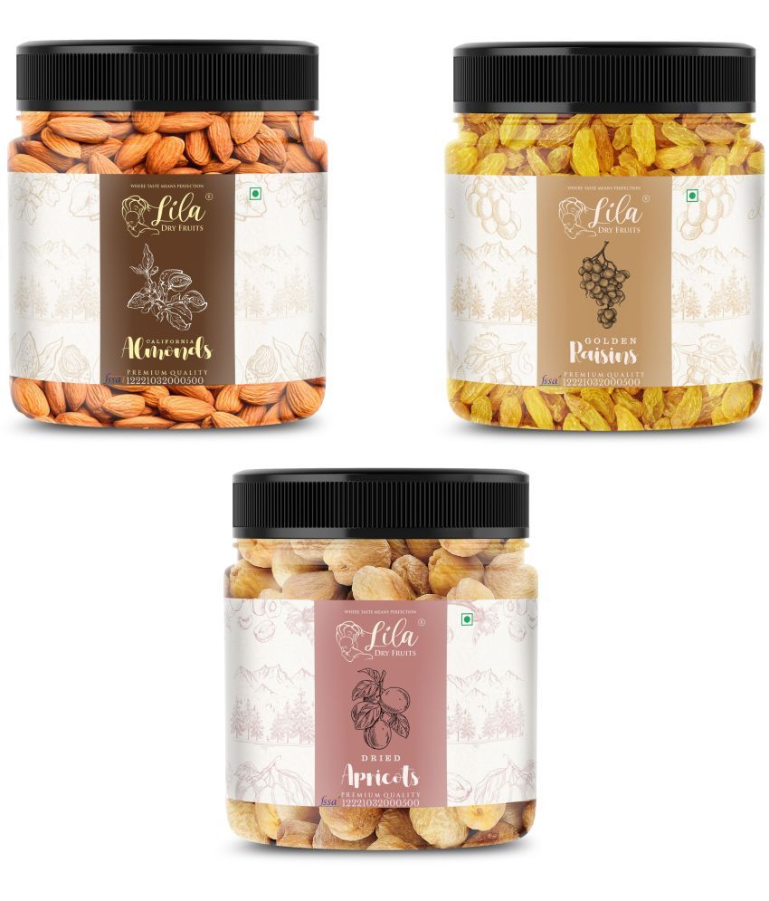     			Lila Dry Fruits Almond (500gm), Green Raisin(500gm) & Apricots(500 gm) Combo | Dry Fruits Combo