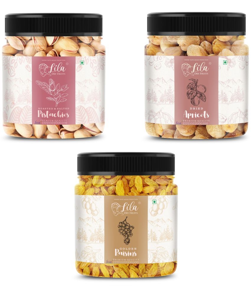     			Lila Dry Fruits Pistachios (250gm),Green Raisin(250gm)& Apricots(250gm) Combo | Dry Fruits Combo