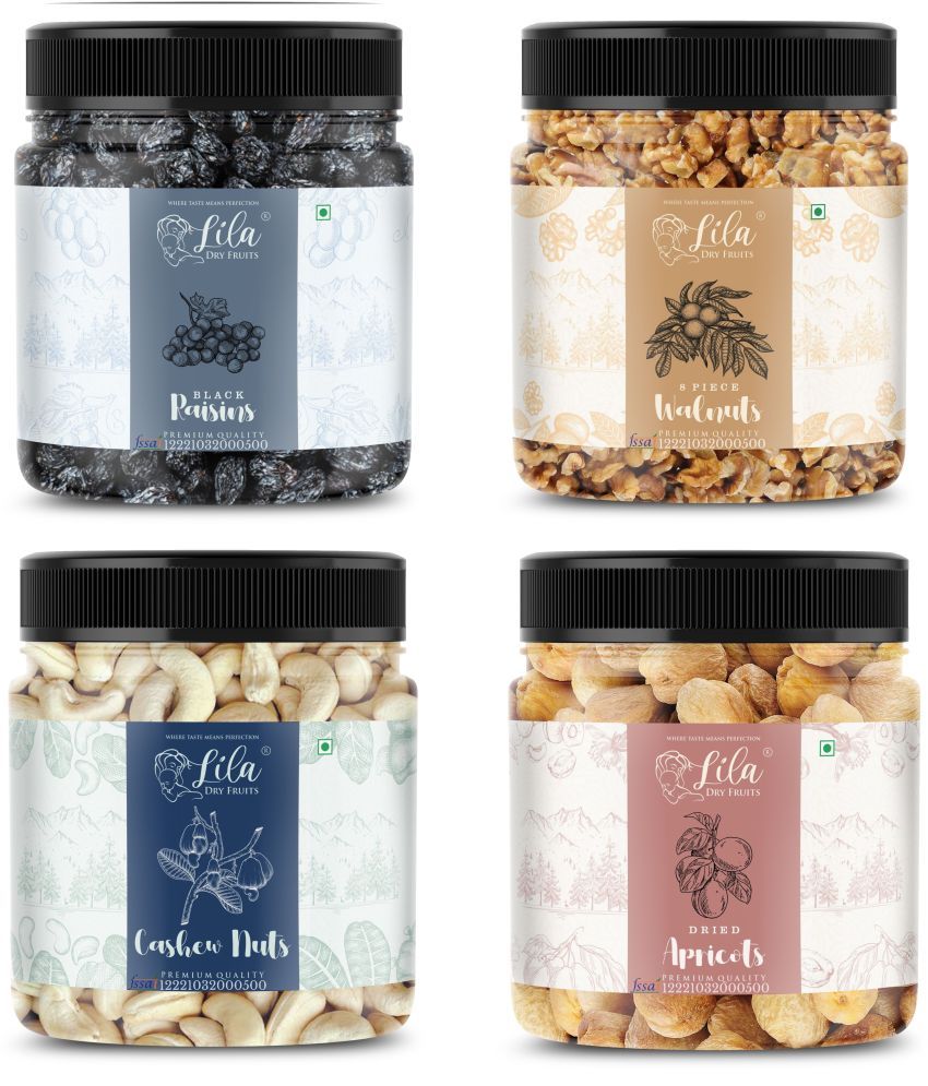     			Lila Dry Fruits Cashew(250gm), Walnut (250gm), Black Raisin (250gm) & Apricots(250 gm)