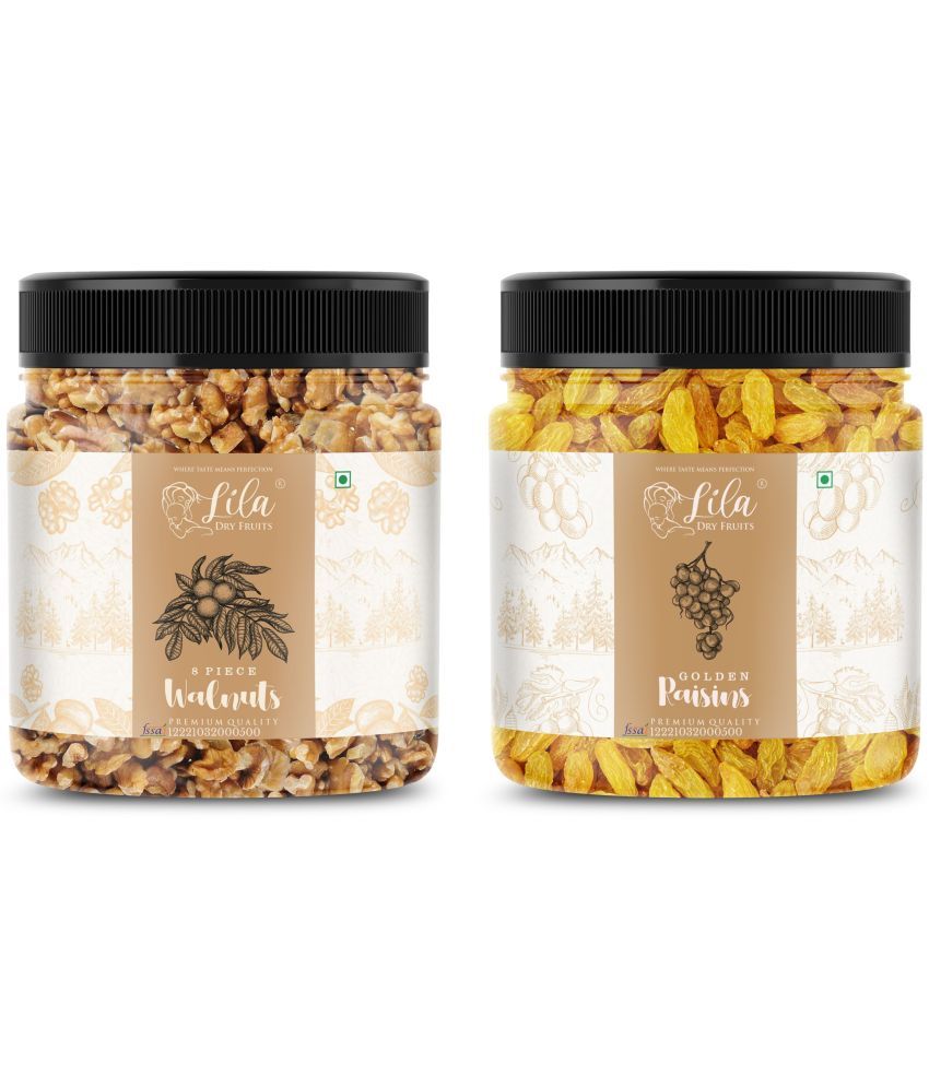     			Lila Dry Fruits Green Raisin (100gm) & Walnuts(100gm) Combo | Kishmish Akhrot Combo