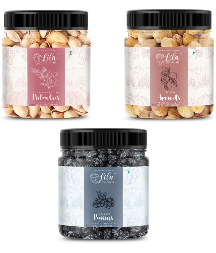     			Lila Dry Fruits Pistachios (100gm),Green Raisin(100gm)& Apricots(100gm) Combo | Dry Fruits Combo