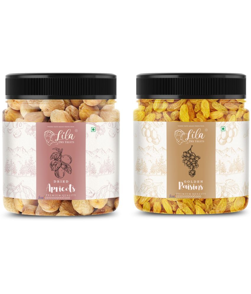     			Lila Dry Fruits Green Raisin (250gm) & Apricots(250gm) Combo | Kishmish Khubani Combo