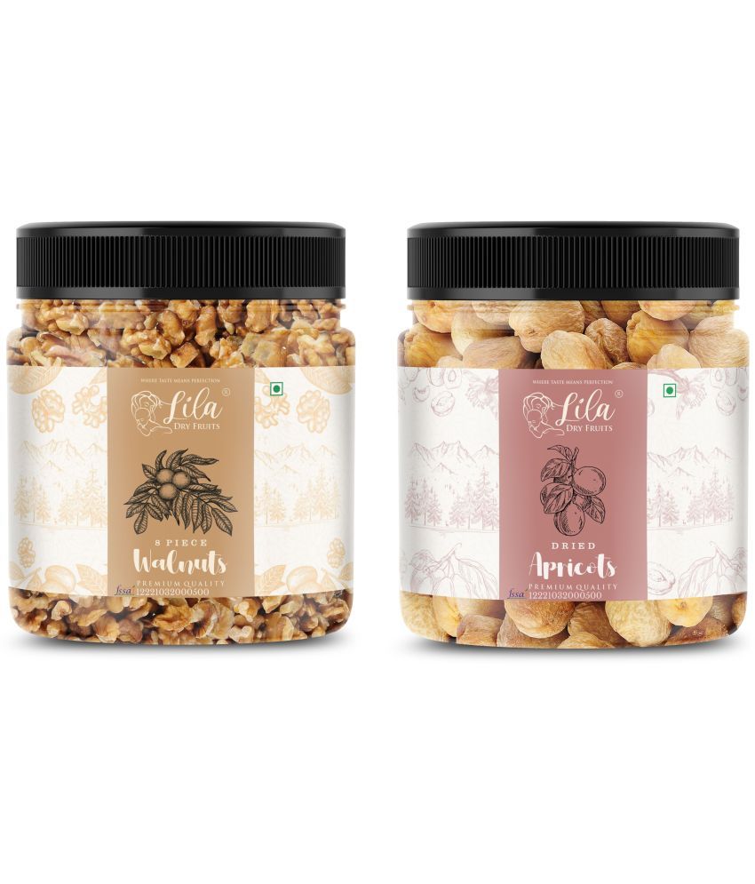     			Lila Dry Fruits Walnuts (100gm) & Apricots(100gm) Combo | Akhrot Khubani Combo