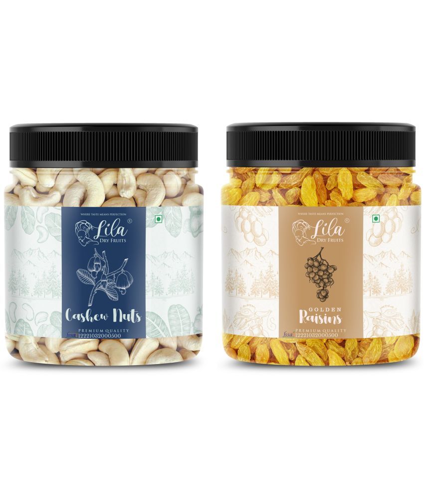     			Lila Dry Fruits Cashew (250gm) & Green Raisin(250gm) Combo | Kaju Kishmish Combo