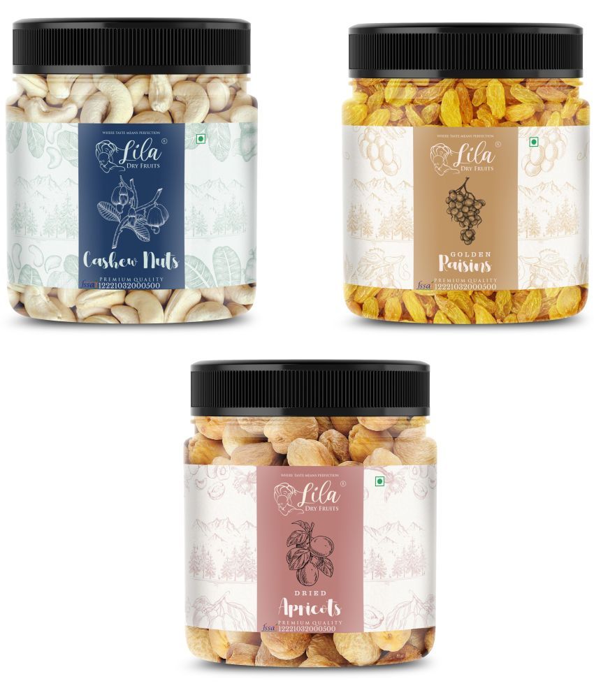     			Lila Dry Fruits Cashew (100gm), Green Raisin(100 gm) & Apricot(100 gm) Combo | Dry Fruits Combo