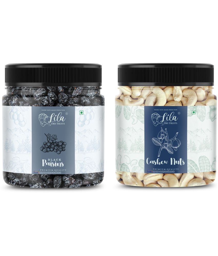     			Lila Dry Fruits Cashew (500gm) & Black Raisin(500gm) Combo | Kaju Kali Dakh Combo