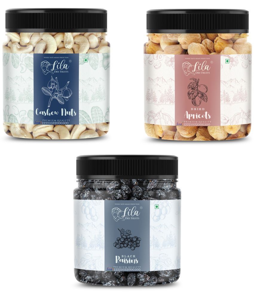     			Lila Dry Fruits Cashew (250gm), Black Raisin(250gm) & Apricot(250 gm) Combo | Dry Fruits Combo