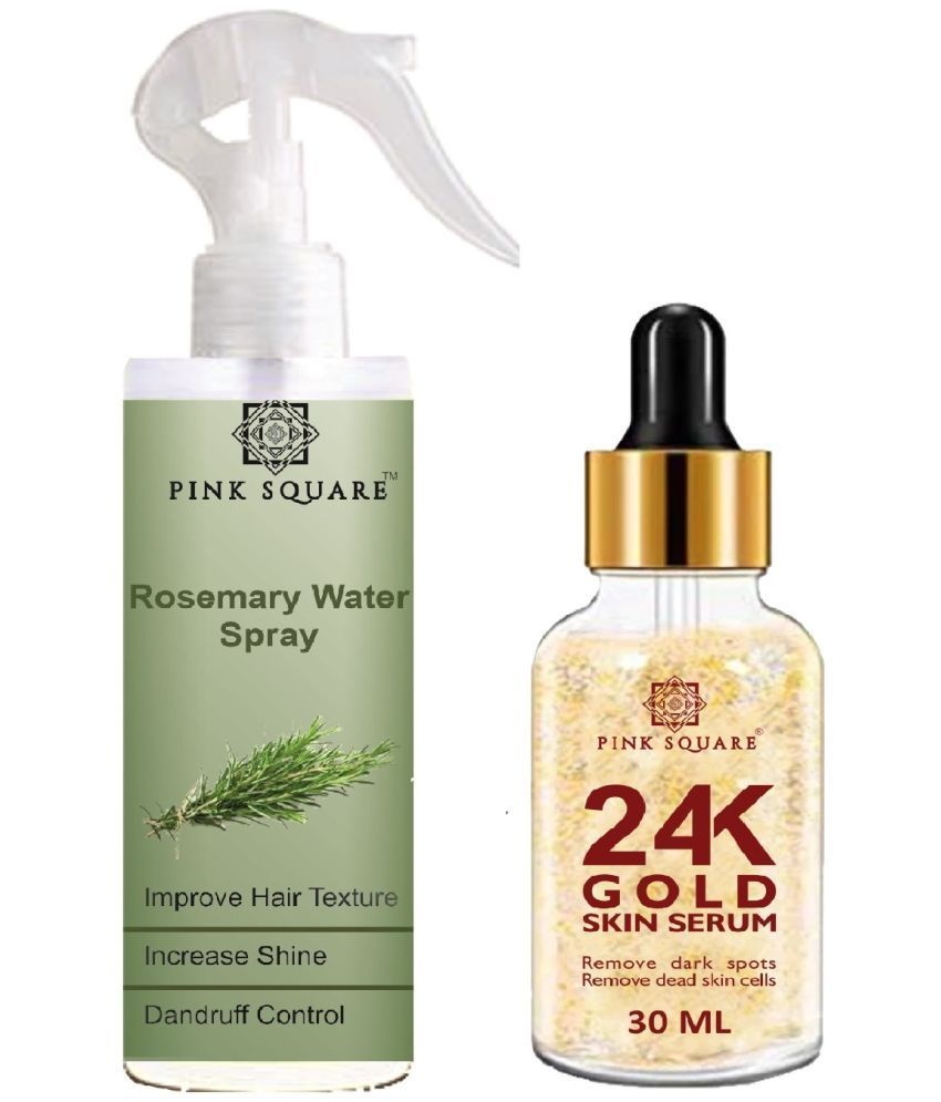     			Rosemary water Hair Spray for Hair Regrowth (100ml) & 24K Gold Facial Serum for Remove Dead Skin Cells (30ml) Combo of 2