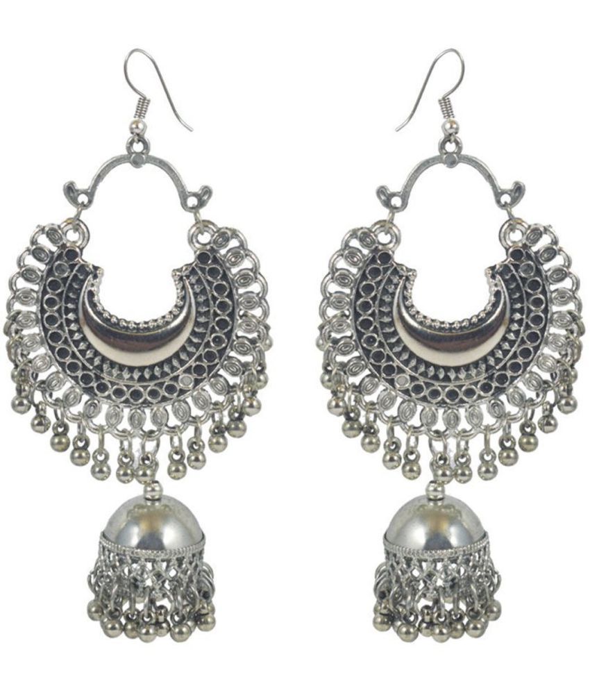     			Samridhi DC Silver Jhumki Earrings ( Pack of 1 )