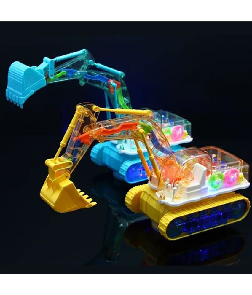     			TOY DEKHO  Electric Universal Transparent Mechanical Gear Excavator Light Music Engineering Vehicle Truck Toy for Boys & Girls Age 2, 3, 4, 5, 6, 7, 8 Multicolour Plastic Musical Battery Operated Toy