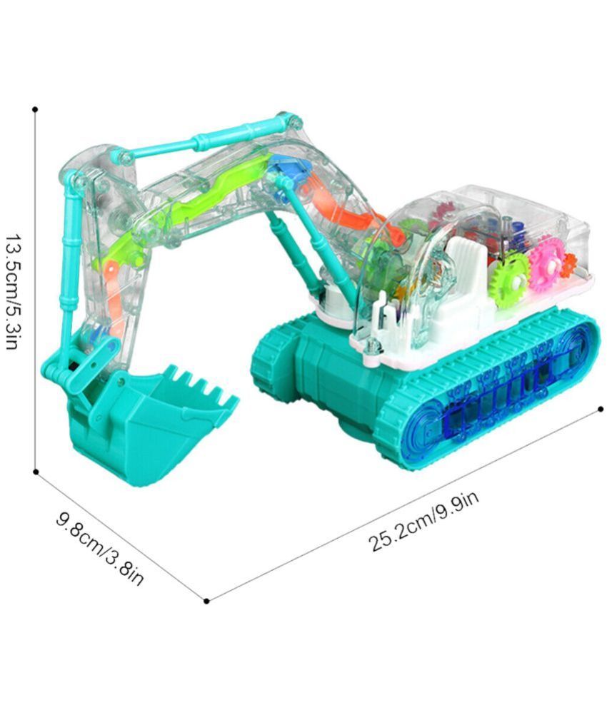     			TOY DEKHO  Electric Universal Transparent Mechanical Gear Excavator Light Music Engineering Vehicle Truck Toy for Boys & Girls Age 2, 3, 4, 5, 6, 7, 8 Multicolour Plastic Musical Battery Operated Toy