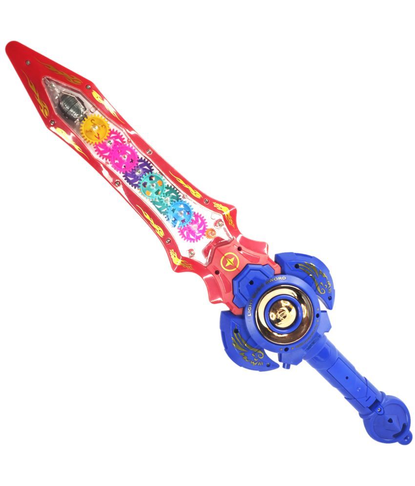     			TOY DEKHO  Transparent Gear Sword Toy for Kids/Transparent Concept Gear Sword Toy /  Gear Sword with 3D Colorful Dazzling Light,Dynamic Sound And Vibration Function for 3+ Years Girls/Boys.  (Multicolor)