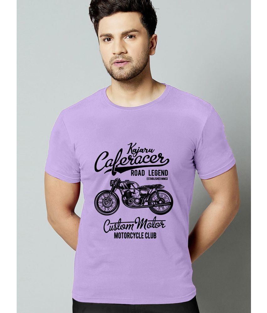     			happy khajana Polyester Regular Fit Printed Half Sleeves Men's T-Shirt - Lavender ( Pack of 1 )