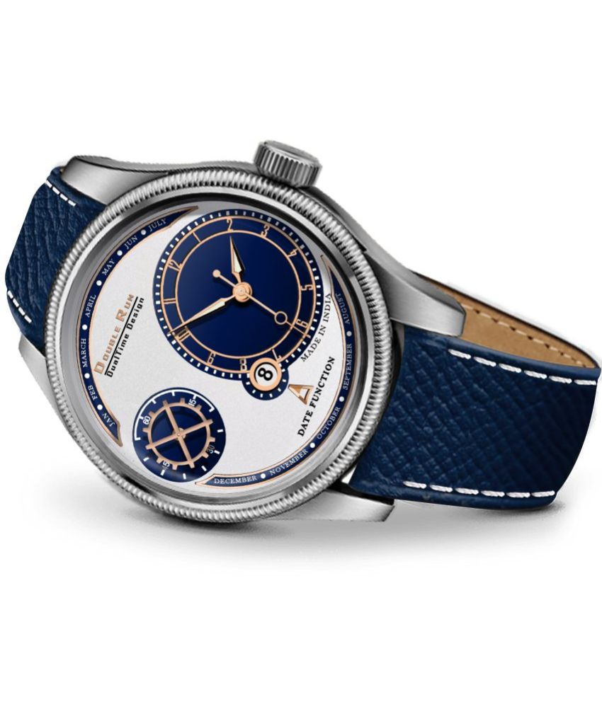     			DoubleRun Blue Leather Chronograph Men's Watch