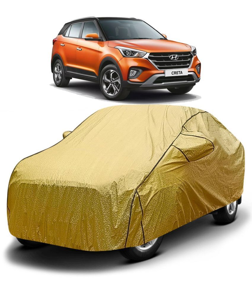     			GOLDKARTZ Car Body Cover for Hyundai Creta With Mirror Pocket ( Pack of 1 ) , Golden