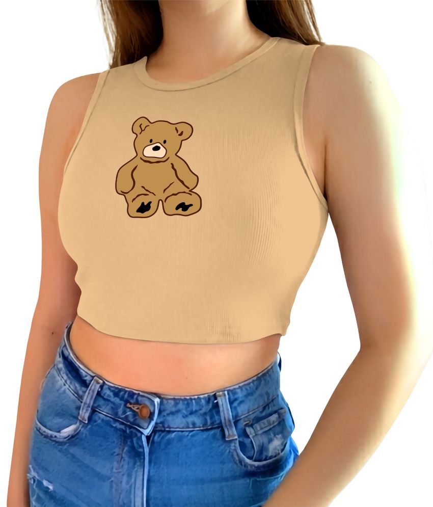     			fashion and youth Beige Cotton Blend Women's Crop Top ( Pack of 1 )