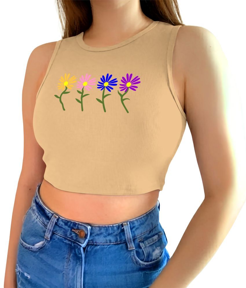     			fashion and youth Beige Cotton Blend Women's Crop Top ( Pack of 1 )