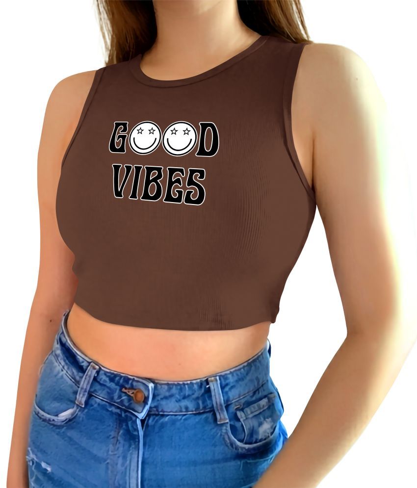     			fashion and youth Brown Cotton Blend Women's Crop Top ( Pack of 1 )