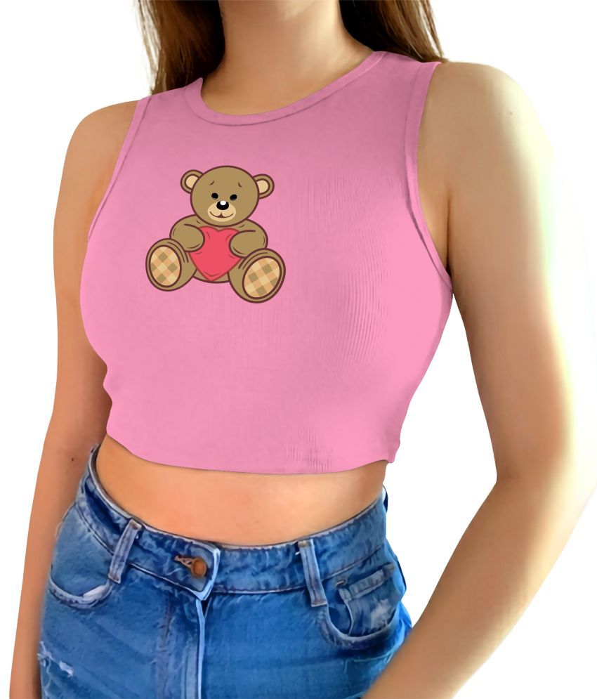     			fashion and youth Pink Cotton Blend Women's Crop Top ( Pack of 1 )