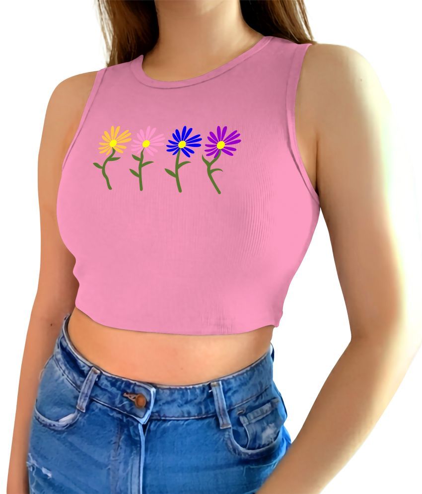     			fashion and youth Pink Cotton Blend Women's Crop Top ( Pack of 1 )