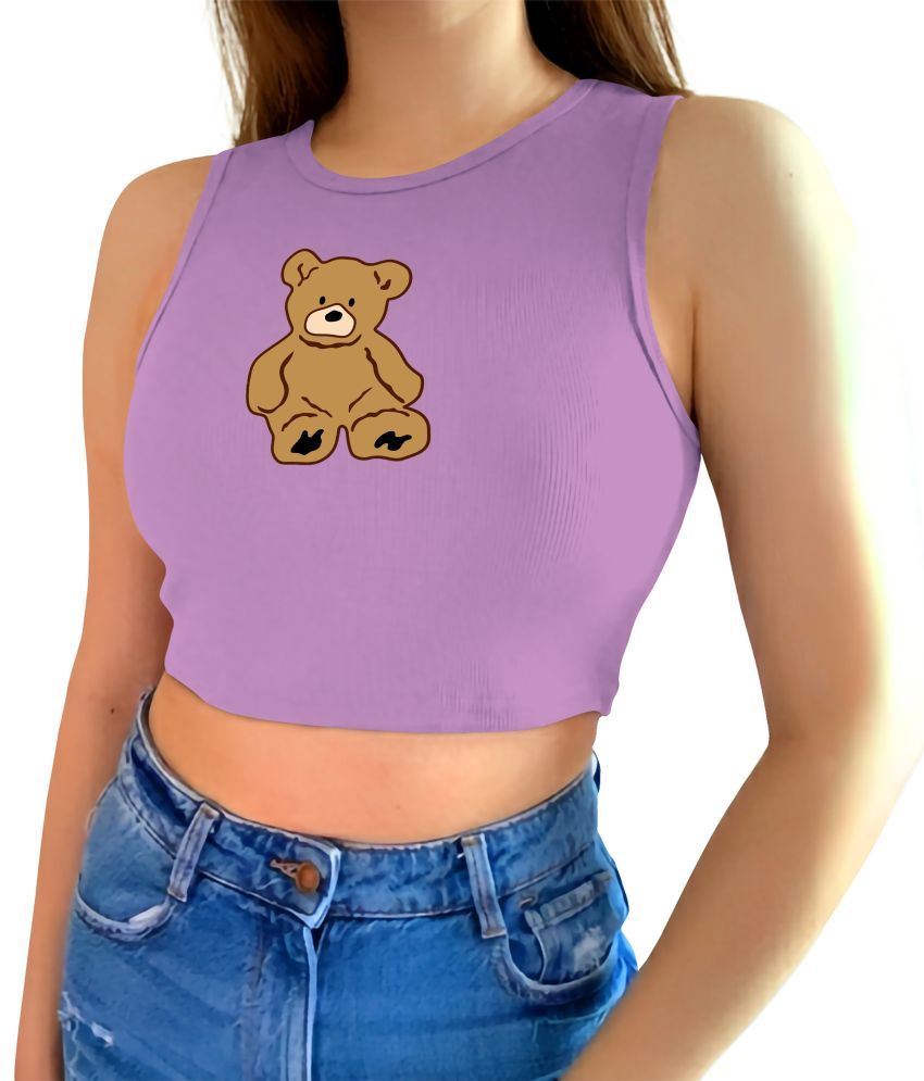     			fashion and youth Purple Cotton Blend Women's Crop Top ( Pack of 1 )