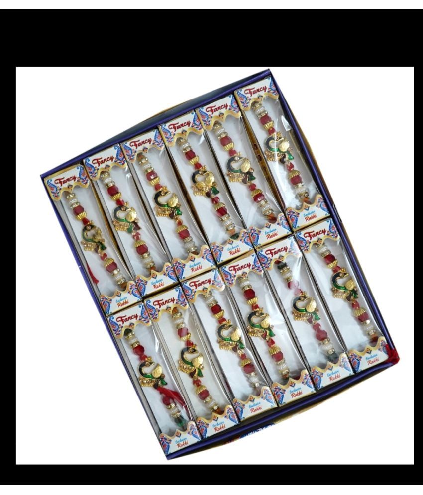     			Bhavya Sales Rakhi Set Gold Pack of 12