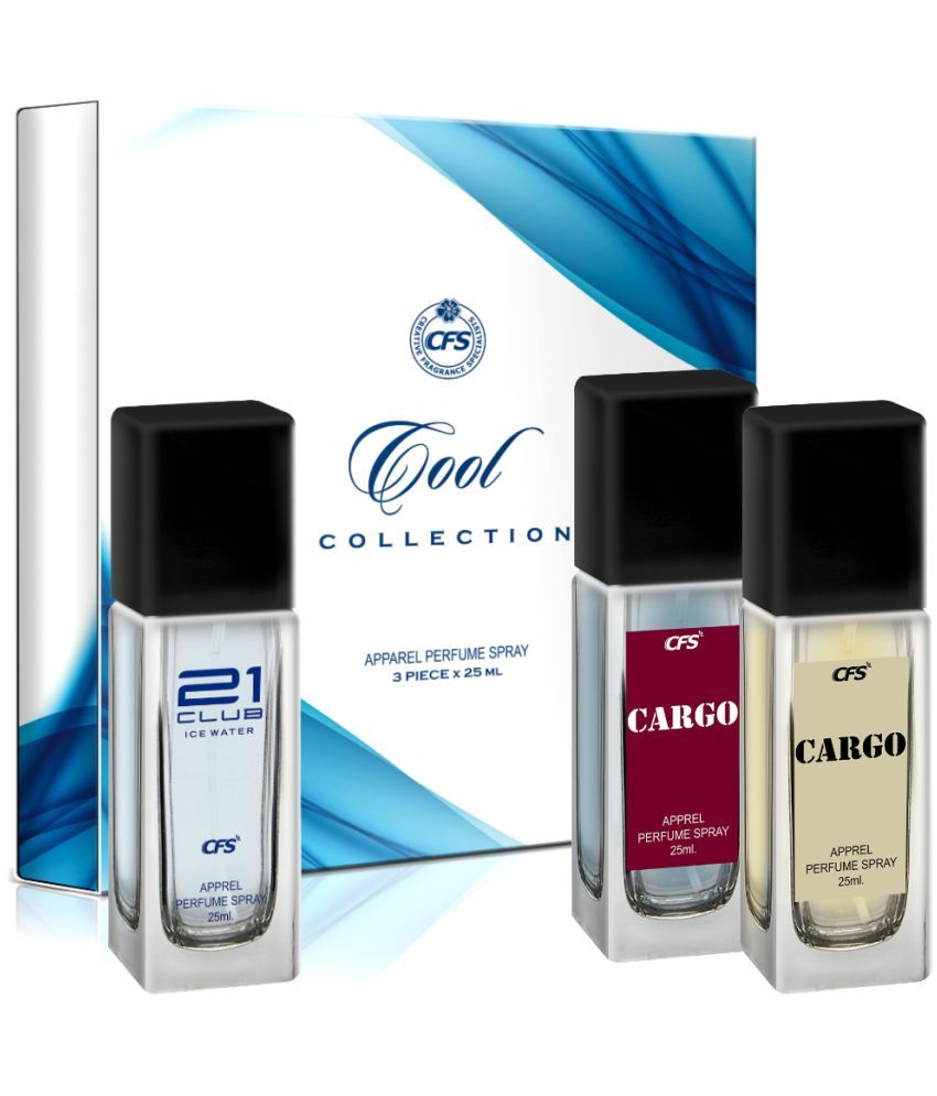     			CFS Cool Collection Unisex Perfume Gift Set Ice Water, Cargo Khakhi, Cargo Blue 25ml Each