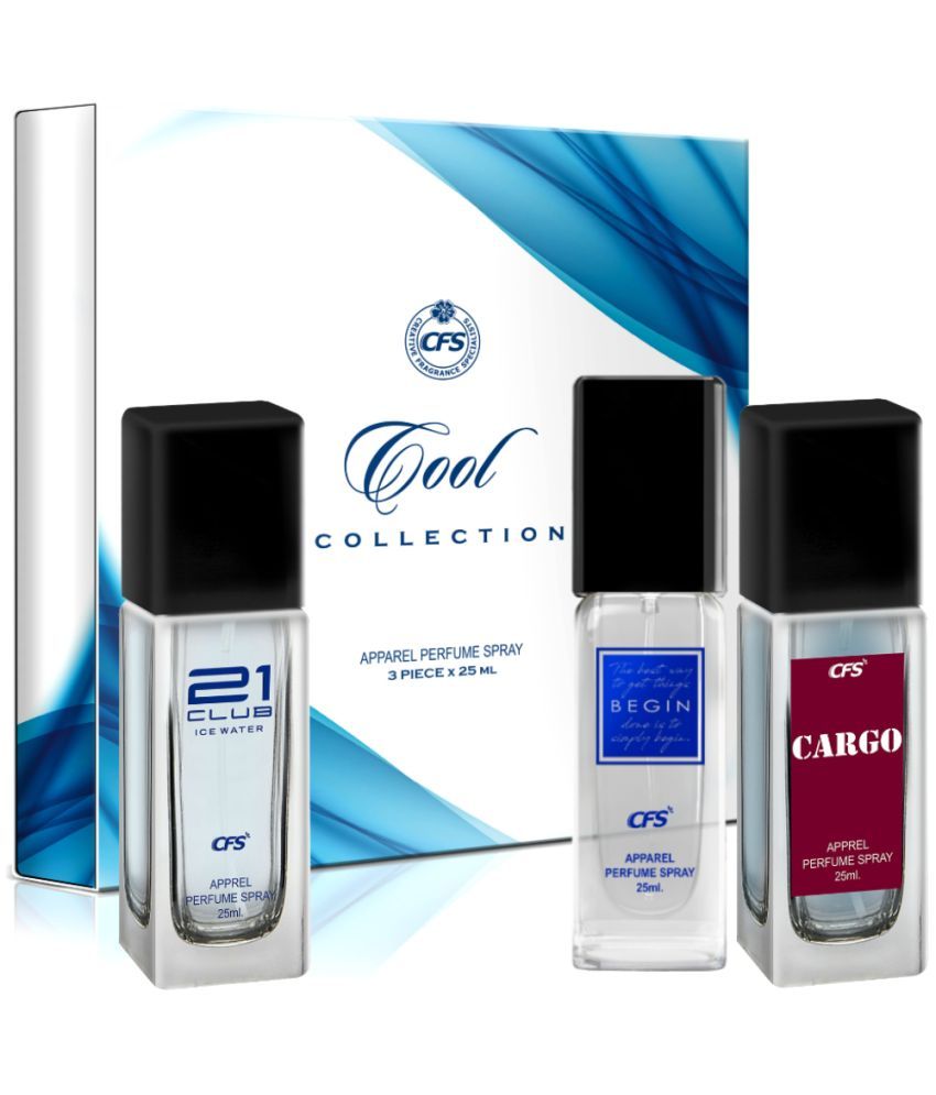     			CFS Cool Collection Unisex Perfume Gift Set Ice Water, Begin Blue, Cargo Blue 25ml Each