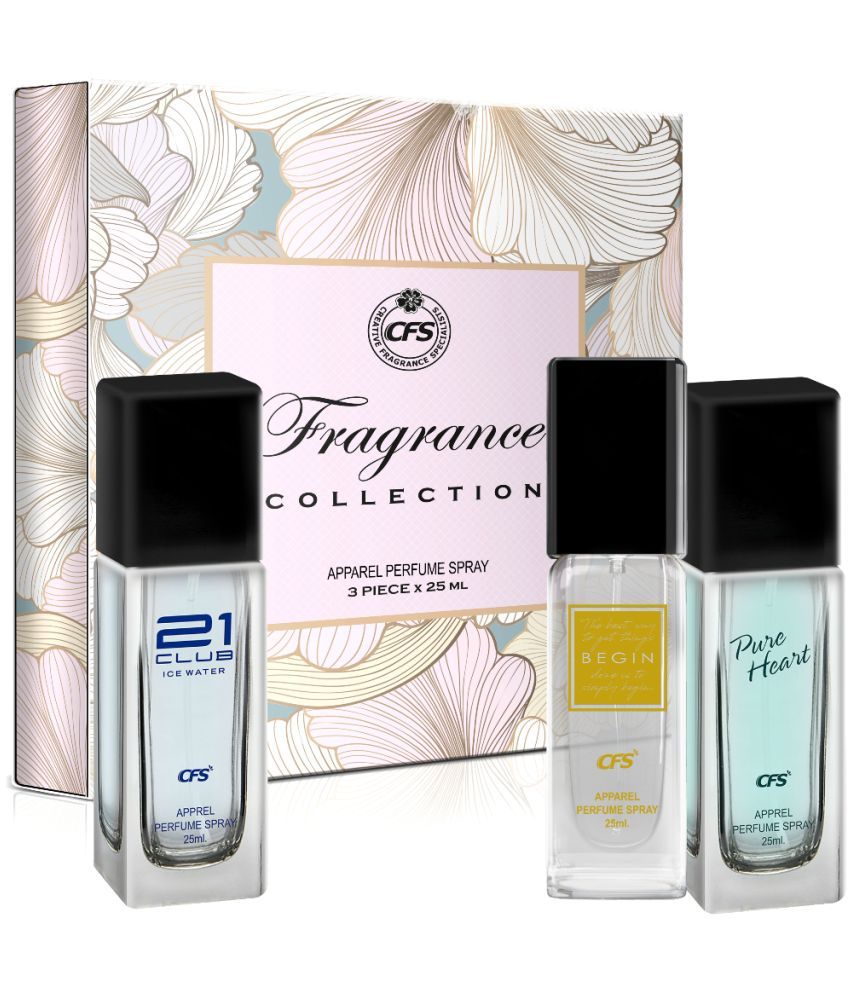     			CFS Fragrance Collection Unisex Perfume Gift Set Ice Water, Begin Gold, Pure Heart Blue 25ml Each