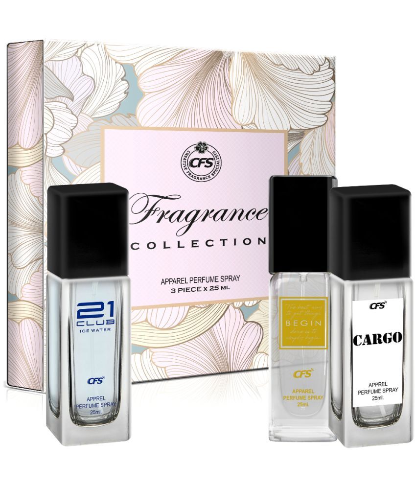     			CFS Fragrance Collection Unisex Perfume Gift Set Ice Water, Begin Gold, Cargo White 25ml Each