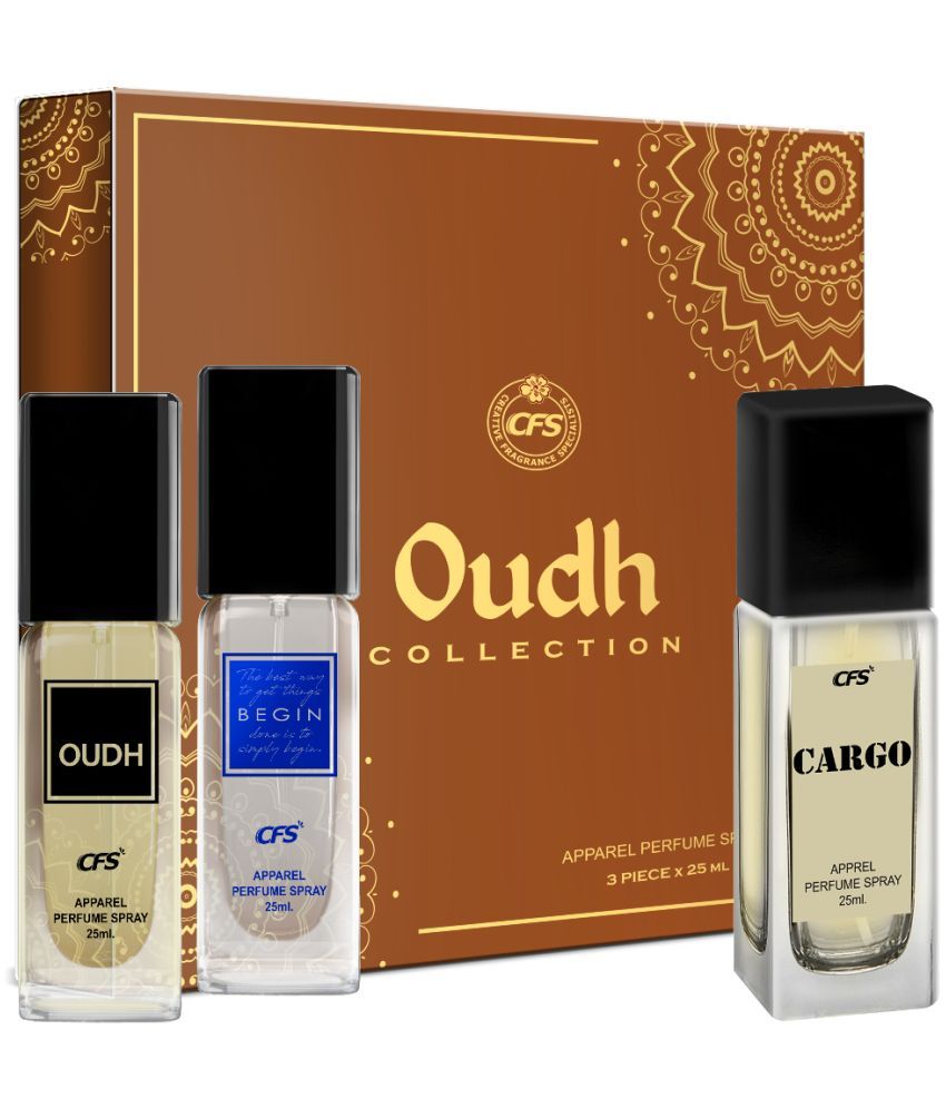     			CFS Oudh Collection Unisex Perfume Gift Set Oudh Black, Begin Blue, Cargo Khakhi 25ml Each