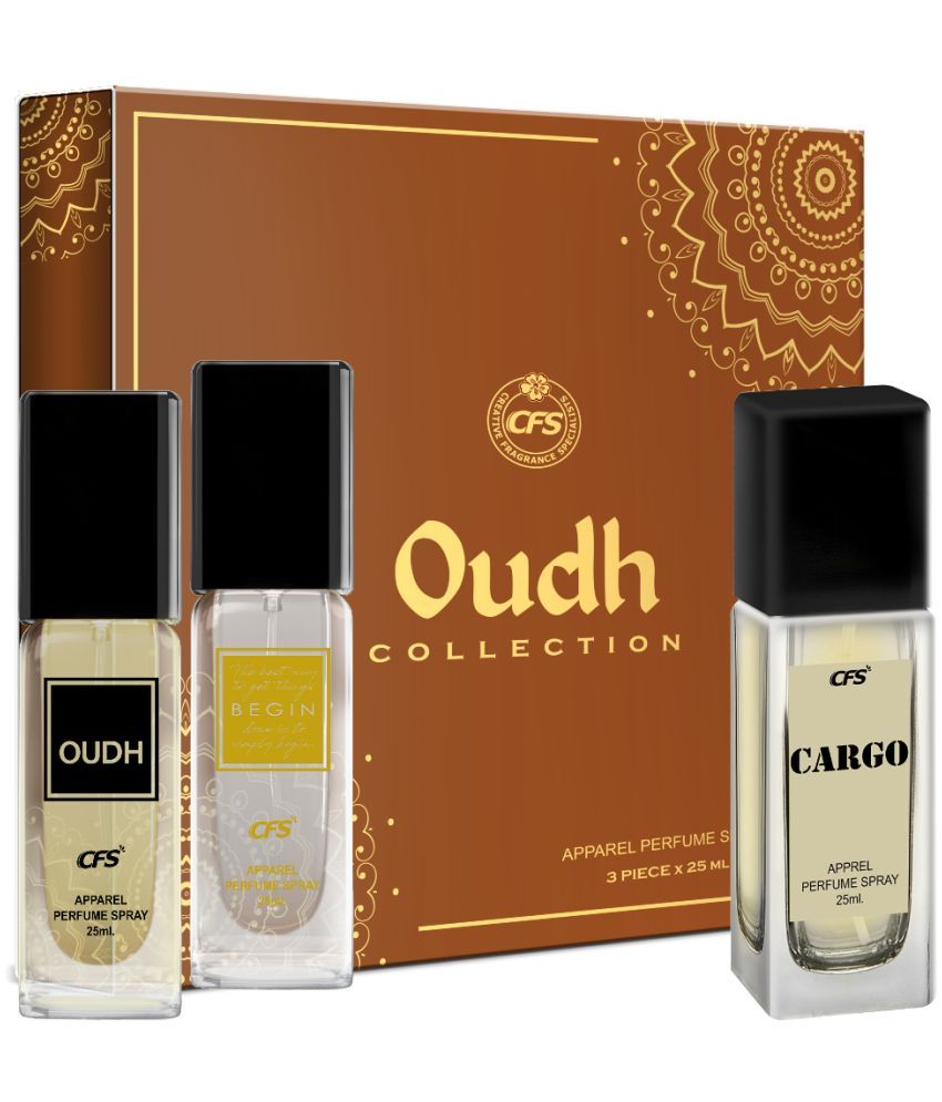     			CFS Oudh Collection Unisex Perfume Gift Set Oudh Black, Begin Gold, Cargo Khakhi 25ml Each