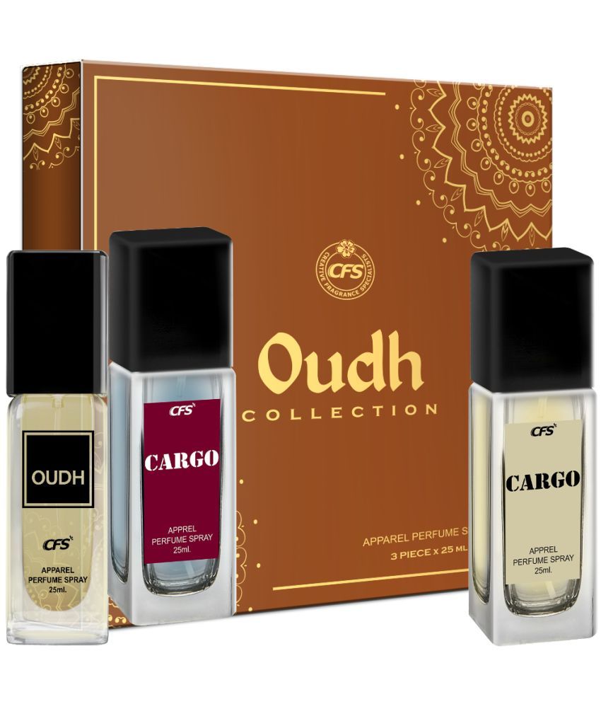     			CFS Oudh Collection Unisex Perfume Gift Set Oudh Black, Cargo Khakhi, Cargo Blue 25ml Each